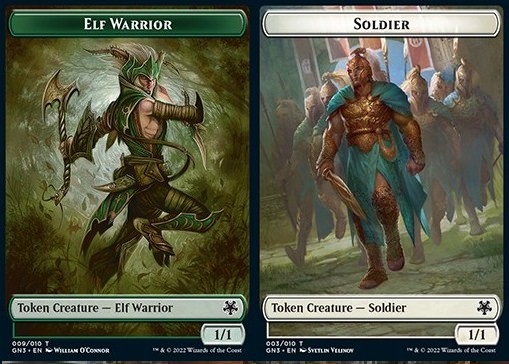 Elf Warrior Token (G 1/1) // Soldier Token (W 1/1)