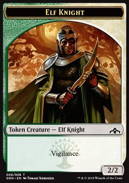 Elf Knight Token (Green and White 2/2)