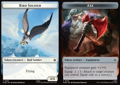 Bird Soldier Token (W 4/4) // Axe Token