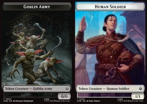 Goblin Army Token (B 0/0) // Human Soldier Token (W 1/1)