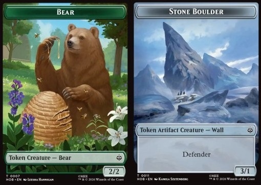 Bear Token (G 2/2) // Stone Boulder Token (A 3/1)
