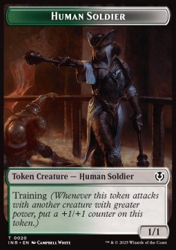 Human Soldier Token (Green and White 1/1)