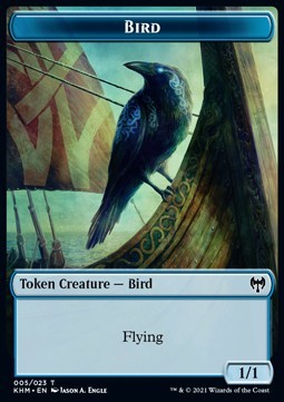 Bird Token (U 1/1) // Dwarf Berserker Token (R 2/1)