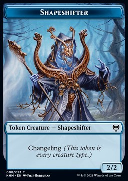 Shapeshifter Token (U 2/2) // Elf Warrior Token (G 1/1)