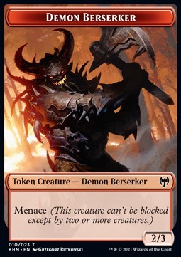 Demon Berserker Token (R 2/3) // Elf Warrior Token (G 1/1)