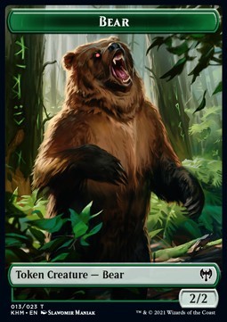 Bear Token (G 2/2) // Dwarf Berserker Token (R 2/1)