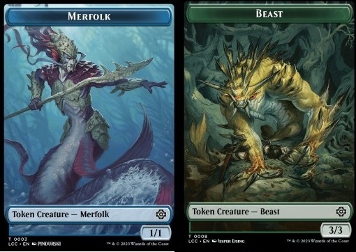 Merfolk Token (U 1/1) // Beast Token (G 3/3)