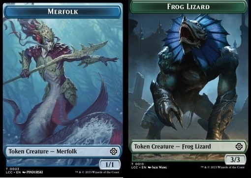 Merfolk Token (U 1/1) // Frog Lizard Token (G 3/3)