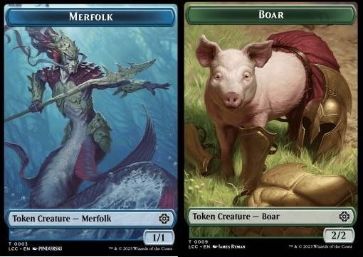 Merfolk Token (U 1/1) // Boar Token (G 2/2)