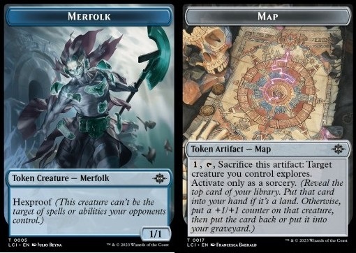 Merfolk Token (U 1/1 Hexproof) // Map Token