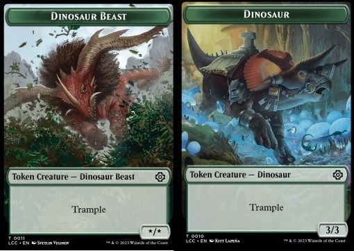 Dinosaur Beast Token (G */*) // Dinosaur Token (G 3/3 Trample)