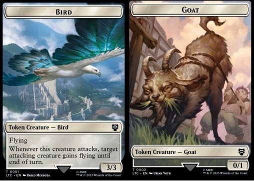 Bird Token (W 3/3 Flying) // Goat Token (W 0/1)