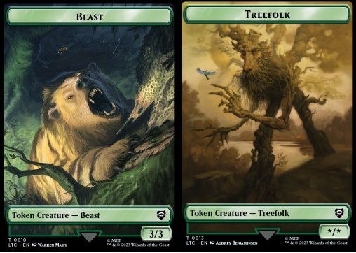 Beast Token (G 3/3) // Treefolk Token (G */*)