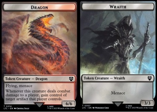 Dragon Token (R 6/6 Menace) // Wraith Token (B 3/3)
