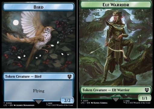 Bird Token (U 2/2) // Elf Warrior Token (G 1/1)