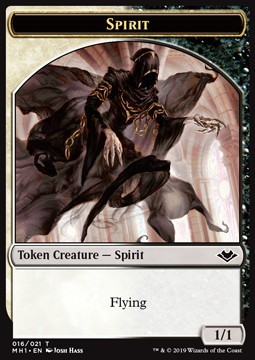 Spirit Token (White and Black 1/1 Flying)