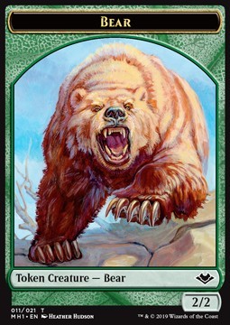 Bear Token (G 2/2) // Goblin Token (R 1/1)