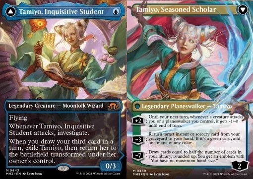 Tamiyo, Inquisitive Student // Tamiyo, Seasoned Scholar (V.1)