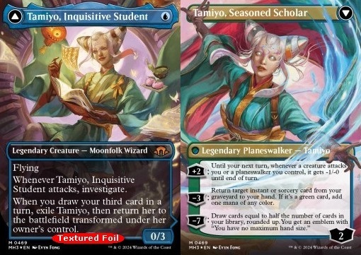 Tamiyo, Inquisitive Student // Tamiyo, Seasoned Scholar (V.2)