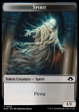 Spirit Token (White and Black 1/1 Flying)