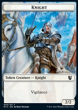 Knight Token (W 2/2 Vigilance) // Wolf Token (G 2/2)