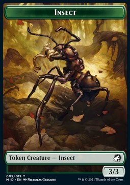 Insect Token (G 3/3) // Zombie Token (B 2/2 Decayed)