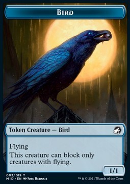 Bird Token (U 1/1 only flying) // Zombie Token (B 2/2 Decayed)