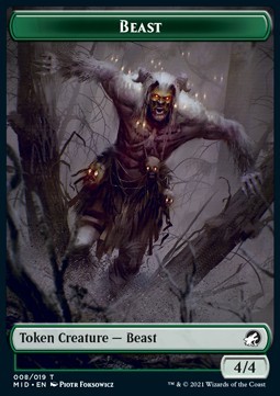 Beast Token (G 4/4) // Zombie Token (B 2/2 Decayed)