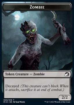 Zombie Token (Black 2/2 Decayed)