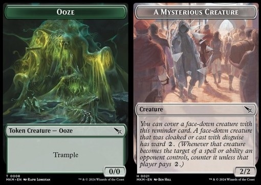 Ooze Token (G 0/0) // A Mysterious Creature Token (C 2/2)