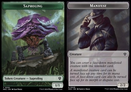 Saproling Token (G 1/1) // Manifest Token (C 2/2)