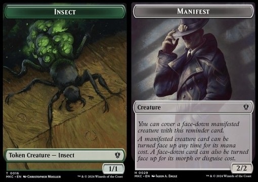 Insect Token (G 1/1) // Manifest Token (C 2/2)