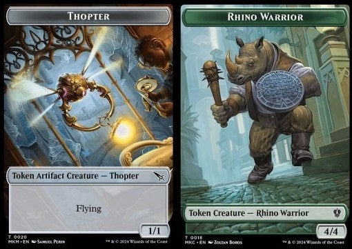 Thopter Token (A 1/1) // Rhino Warrior Token (G 4/4)
