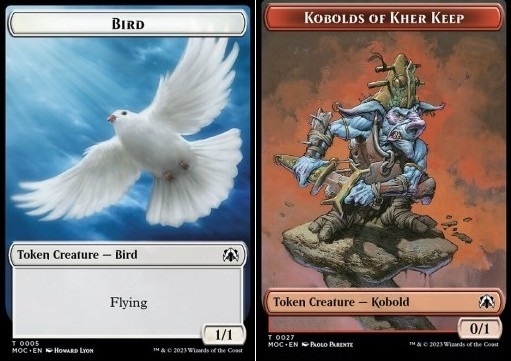 Bird Token (W 1/1) // Kobolds of Kher Keep Token (R 0/1)