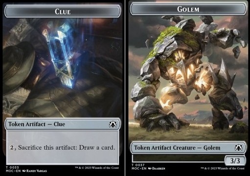 Clue Token // Golem Token (A 3/3)