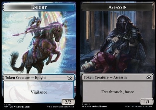 Knight Token (WU 2/2) // Assassin Token (B 1/1 Deathtouch, haste)