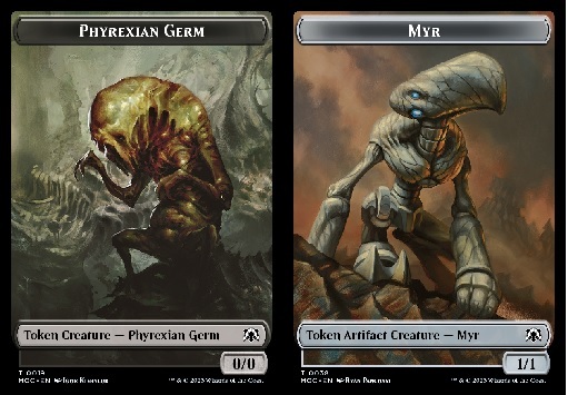 Phyrexian Germ Token (B 0/0) // Myr Token (A 1/1)