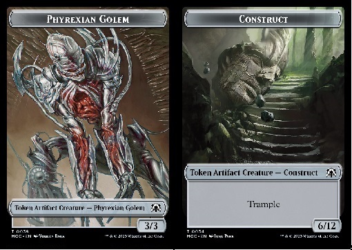 Phyrexian Golem Token (A 3/3) // Construct Token (A 6/12)