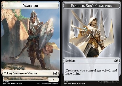 Warrior Token (W 1/1) // Elspeth, Sun's Champion Emblem