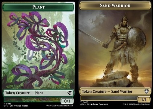 Plant Token (G 0/1) // Sand Warrior Token (RGW 1/1)