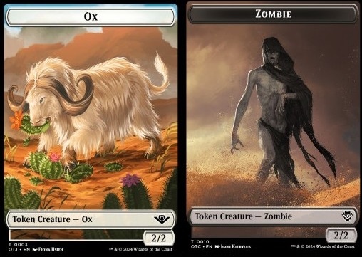 Ox Token (W 2/2) // Zombie Token (B 2/2)