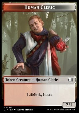 Human Cleric Token (Red and White 2/1)