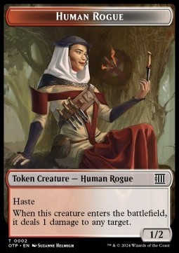 Human Rogue Token (Red and White 1/2)