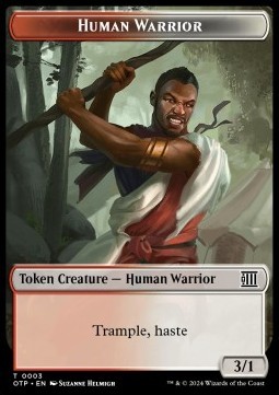 Human Warrior Token (Red and White 3/1)