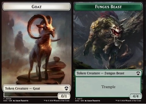 Goat Token (W 0/1) // Fungus Beast Token (G 4/4)