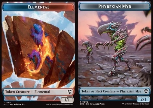 Elemental Token (UR 1/1) // Phyrexian Myr Token (UA 2/1)