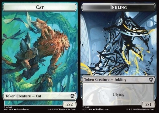 Cat Token (W 2/2) // Inkling Token (WB 2/1)