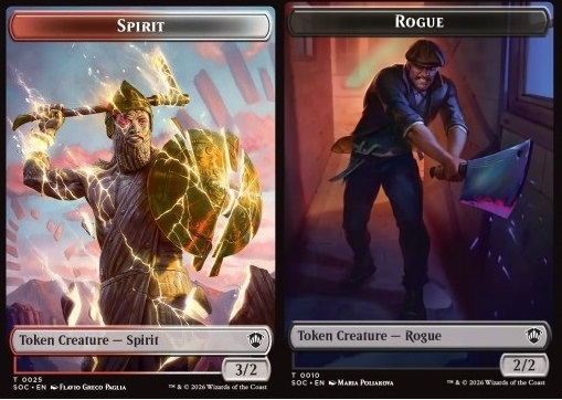 Spirit Token (RW 3/2) // Rogue Token (B 2/2)