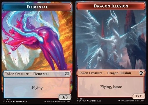 Elemental Token (UR 3/3) // Dragon Illusion Token (R */*)