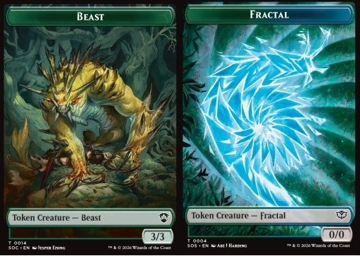 Beast Token (G 3/3) // Fractal Token (GU 0/0)